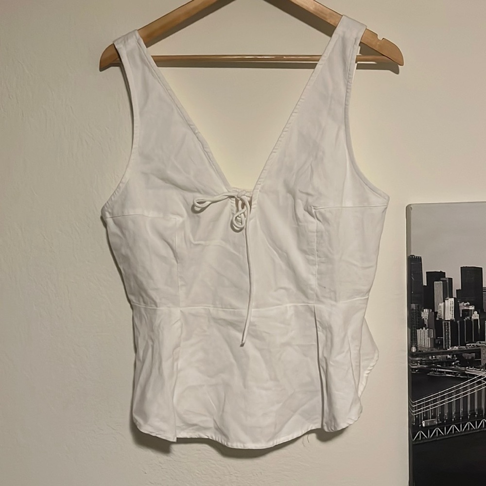 New with tags free people strappy white summer top with tie front